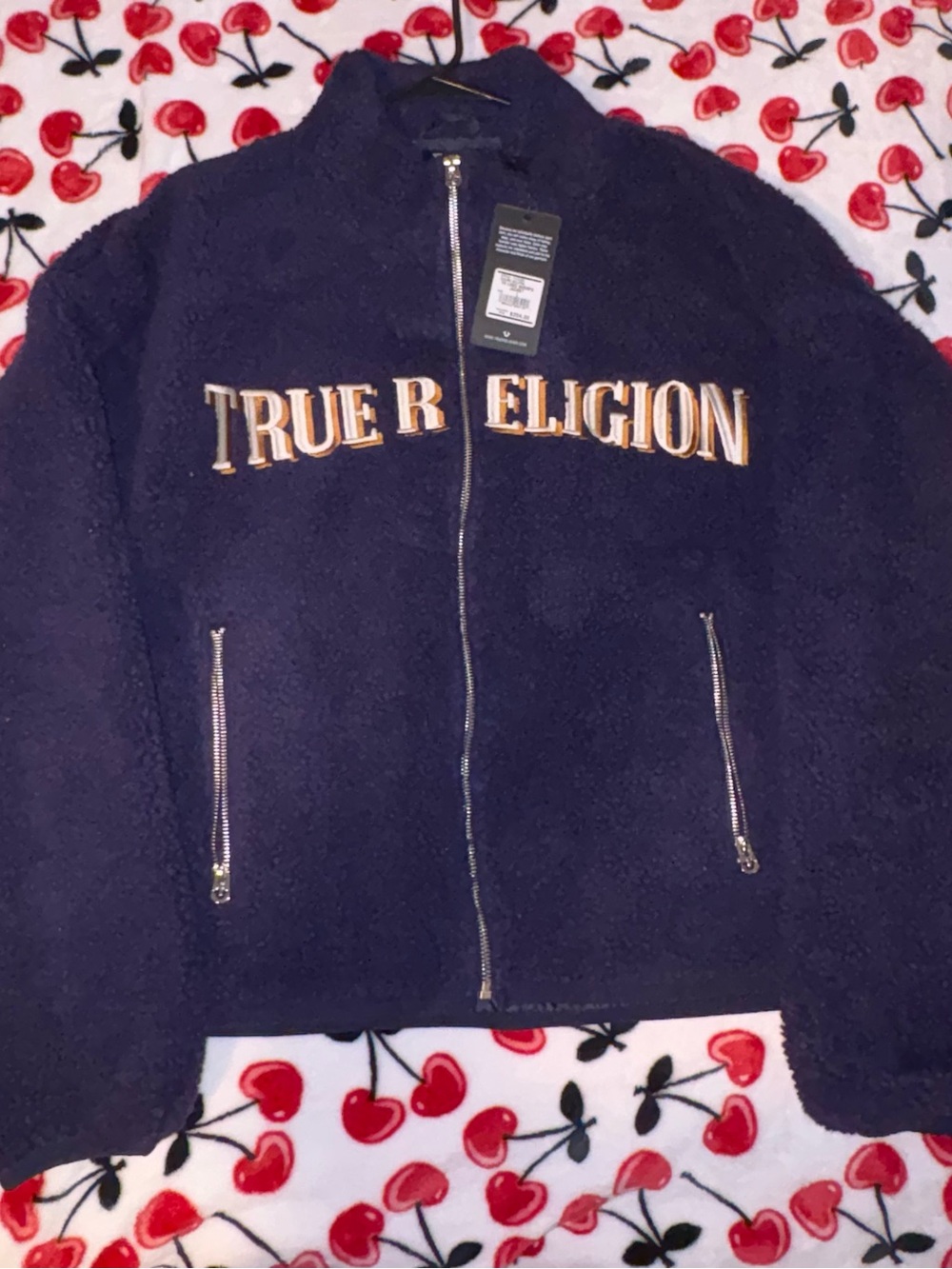 True Religion Purple Sherpa Zip Jacket